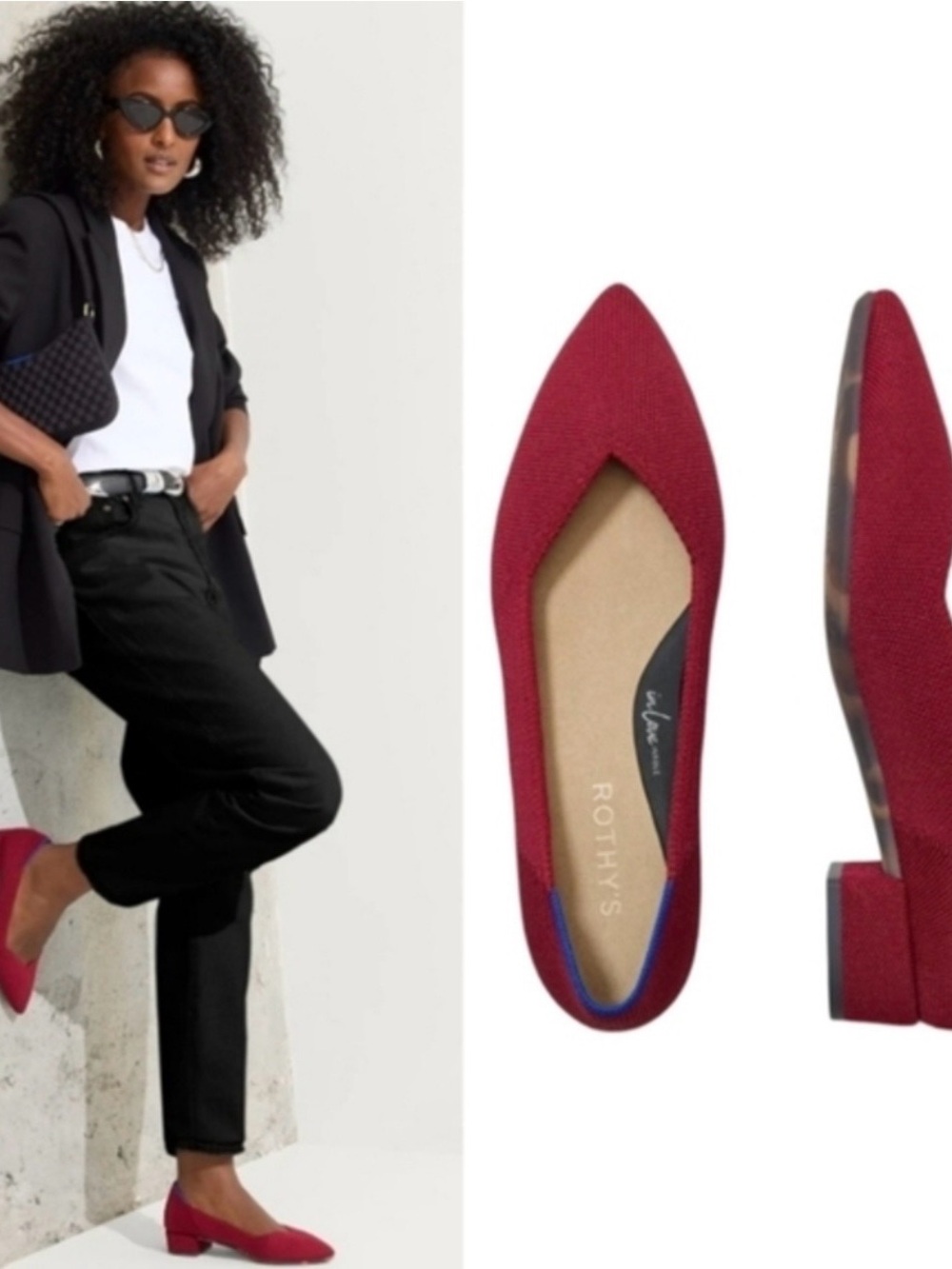 Rothy's The High Pumps Autumn
Red Pointed Toe Knit Shoes size 7